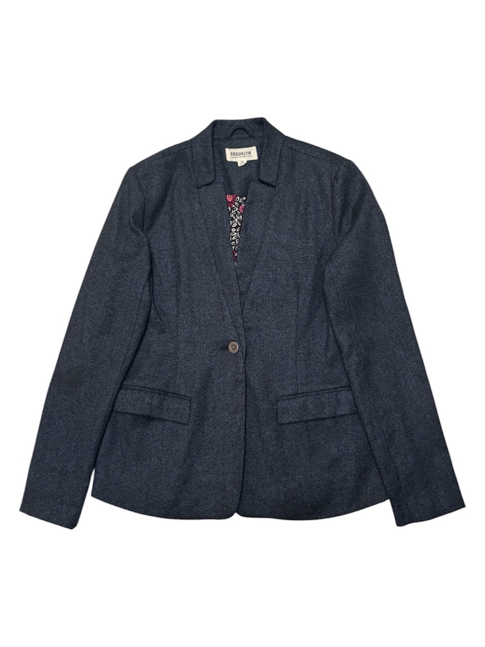 Brooklyn Industries Tweed Split Notch Collar Blazer Vintage Y2K Blue Black M